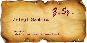 Zrinyi Szabina névjegykártya